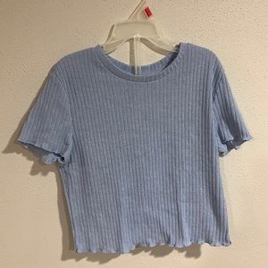 Baby blue cropped t shirt